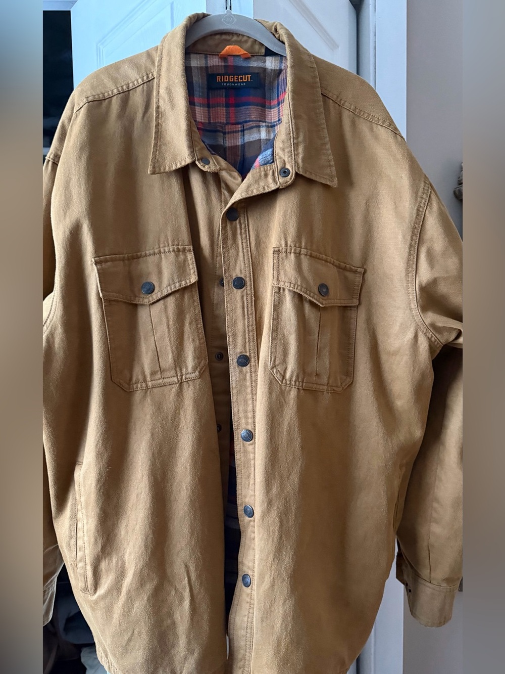 Ridgecut Mens Faux Leather Shirt Jacket, 2XL, Great Condition